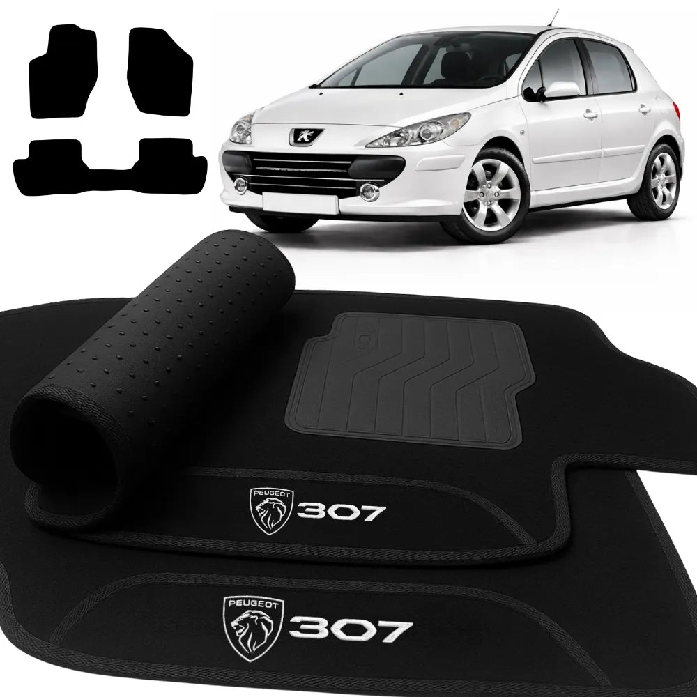 ALFOMBRA NEGRO PEUGEOT 307 2002 A 2012 3 PIEZAS