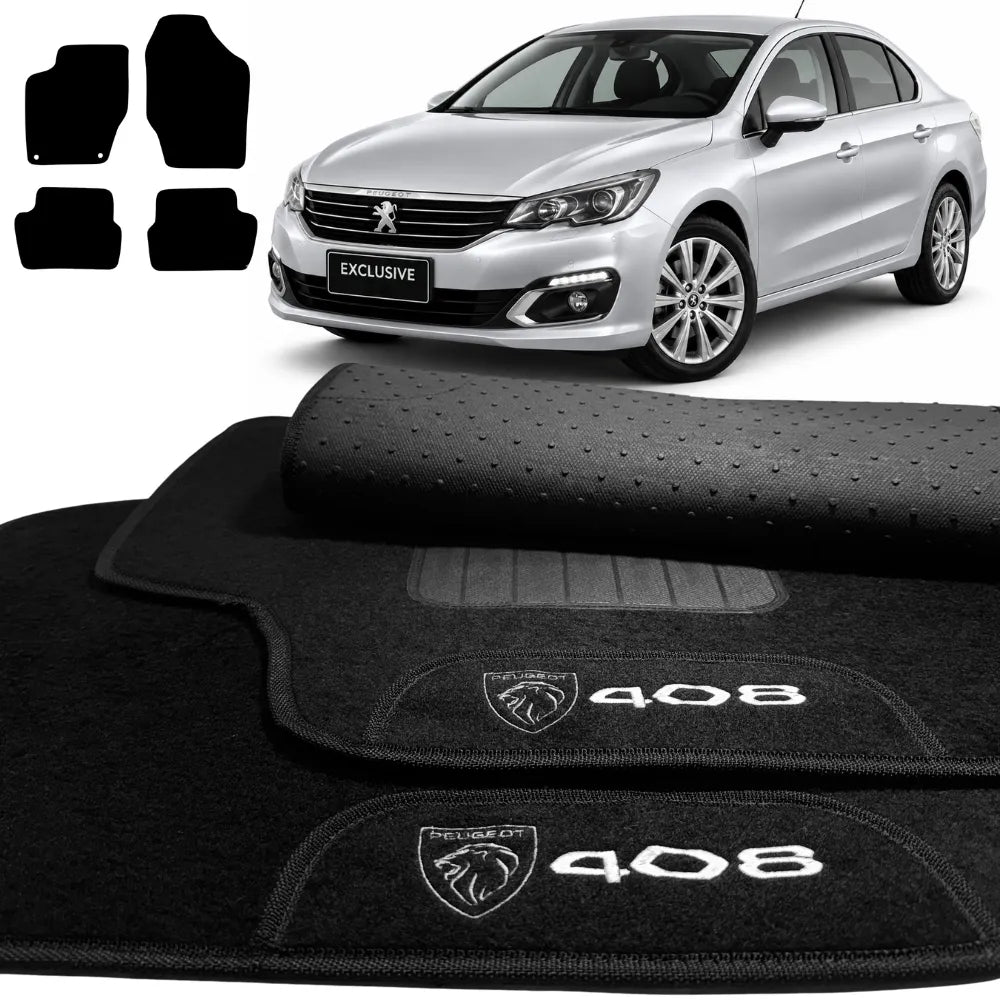 ALFOMBRA NEGRO PEUGEOT 408 2013 A 2018 4 PIEZAS