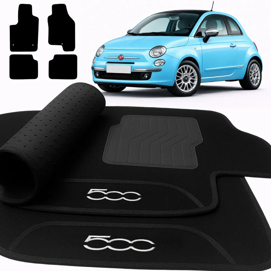 ALFOMBRA NEGRO FIAT 500 2007 A 2015 NEGRO 4 PIEZAS