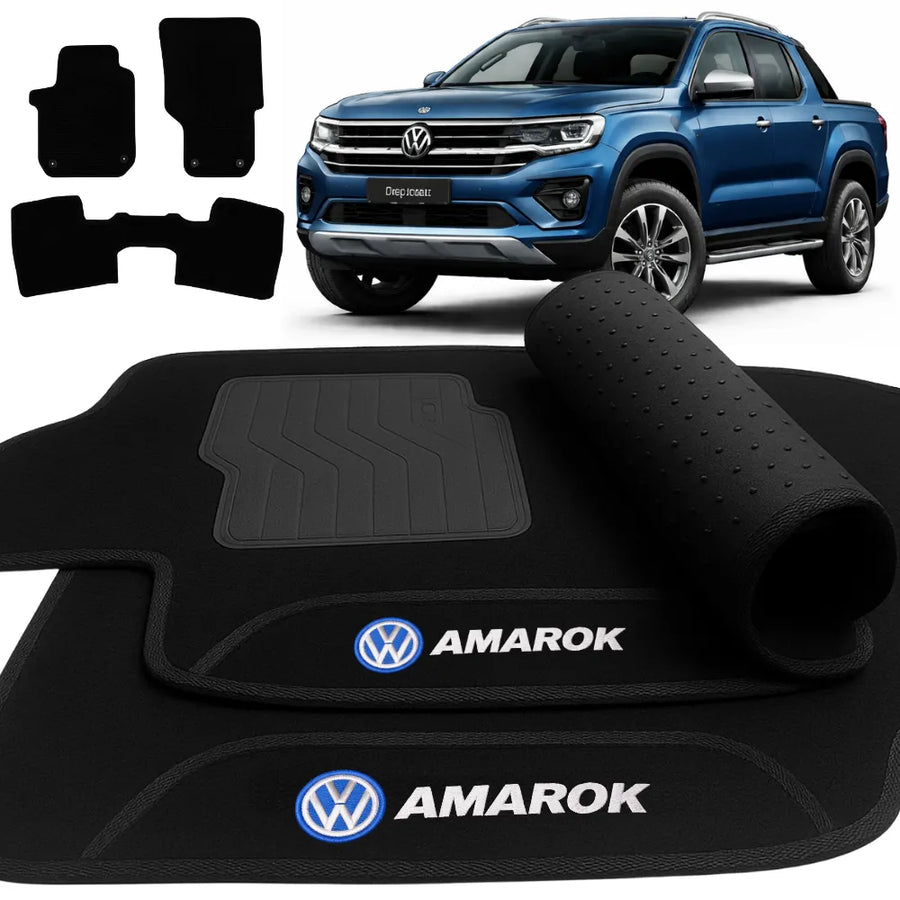 ALFOMBRA NEGRO AMAROK 2010 A 2024 3 PIEZAS