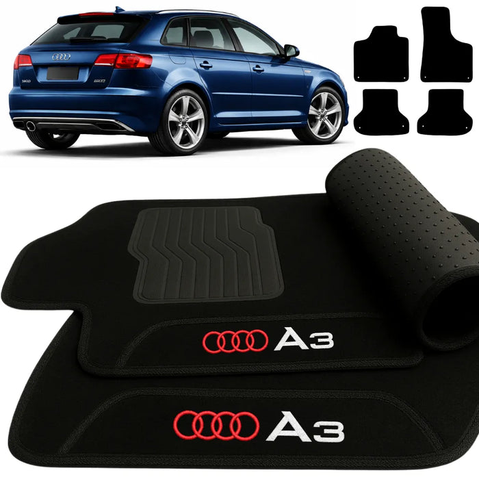 ALFOMBRA NEGRO AUDI A3 2007 A 2012 4 PIEZAS