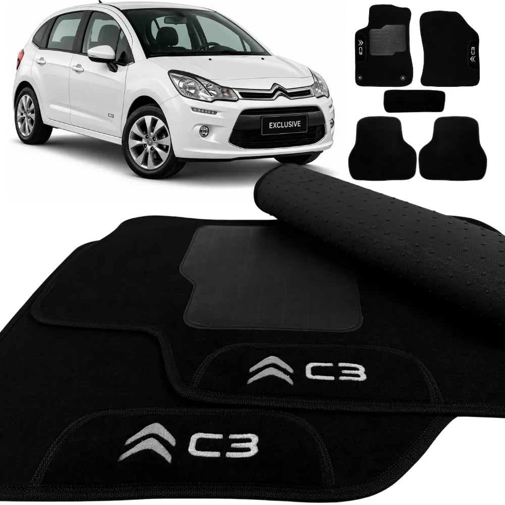ALFOMBRA NEGRO CITROEN C3 2013 A 2019 4 PIEZAS