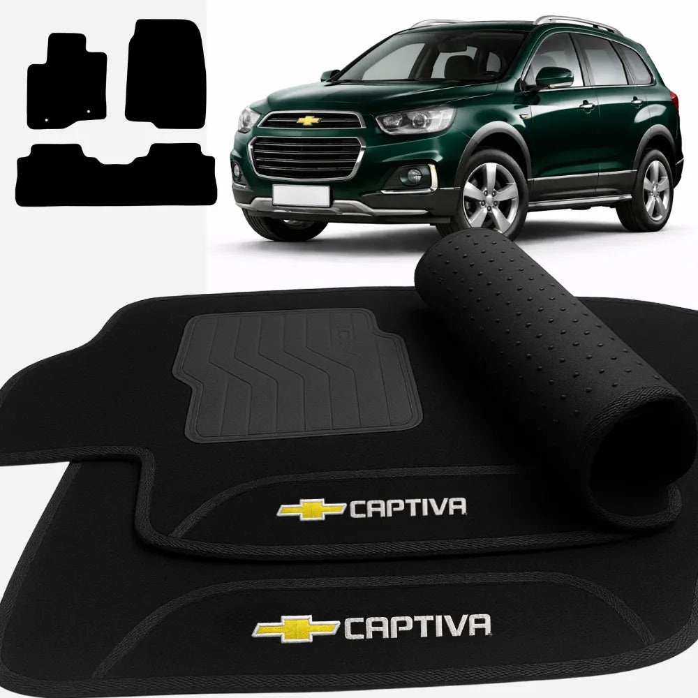 ALFOMBRA NEGRO CAPTIVA 2008 A 2017 3 PIEZAS