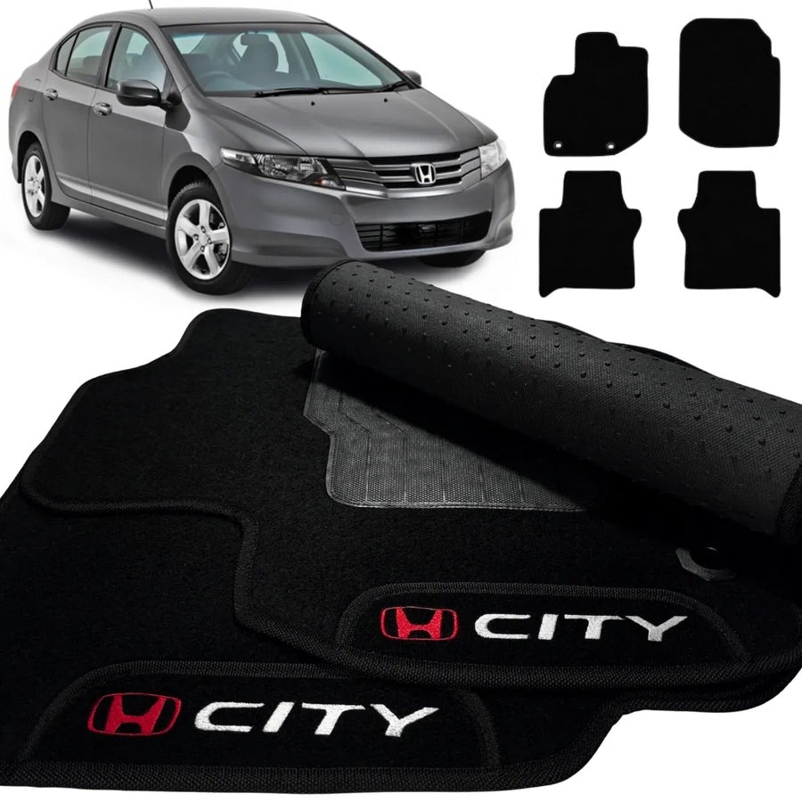 ALFOMBRA NEGRO HONDA CITY 2009 A 2014 4 PIEZAS