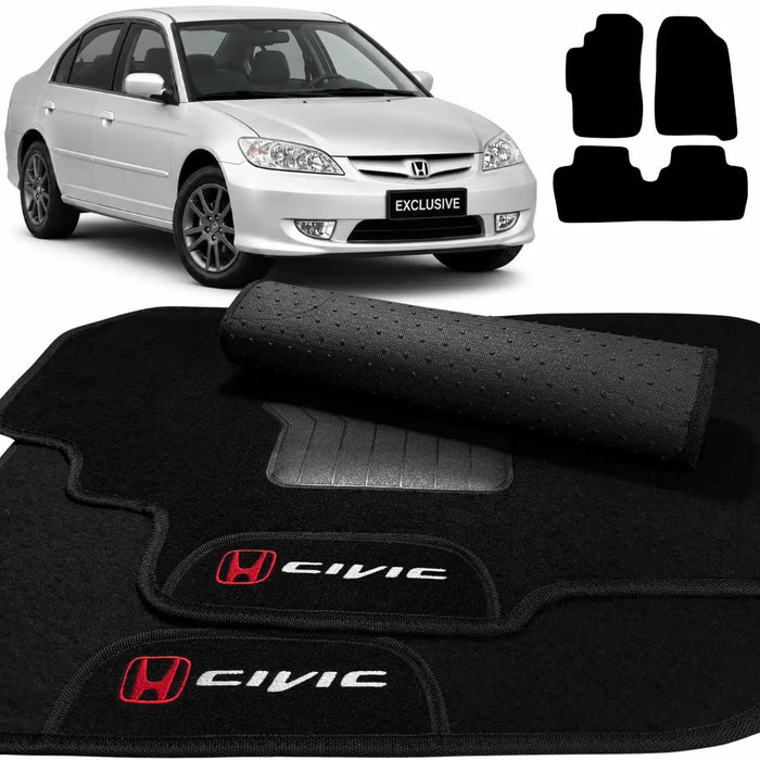 ALFOMBRA NEGRO HONDA CIVIC 2001 A 2006 4 PIEZAS