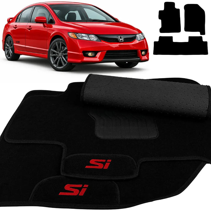ALFOMBRA NEGRO CIVIC SI 2007 A 2011 3 PIEZAS
