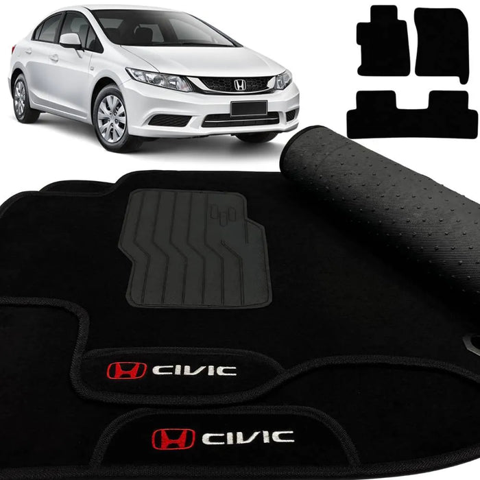 ALFOMBRA HONDA CIVIC 2012 A 2016 NEGRO 3 PIEZAS