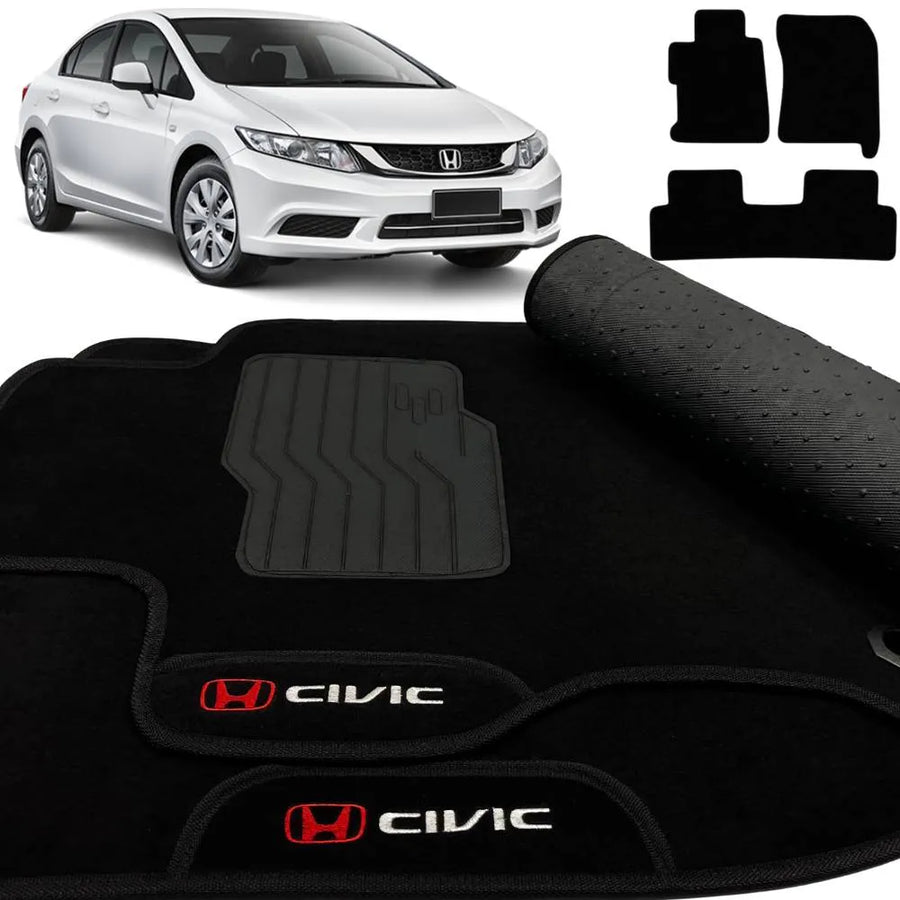 ALFOMBRA HONDA CIVIC 2012 A 2016 NEGRO 3 PIEZAS
