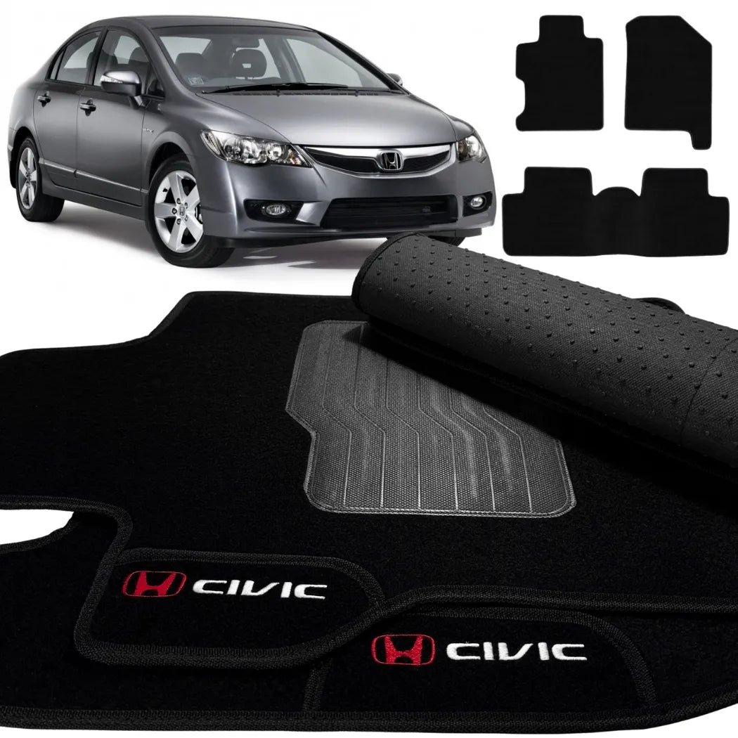ALFOMBRA NEGRO HONDA CIVIC 2007 A 2011 3 PIEZAS