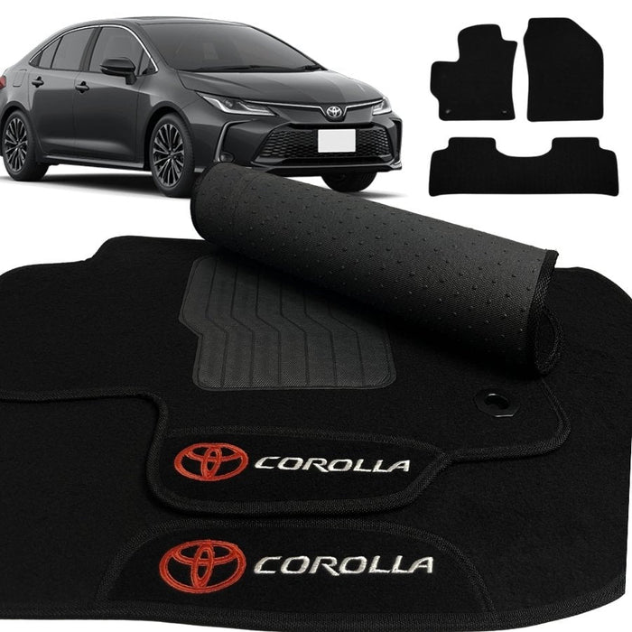 ALFOMBRA COROLLA 2020 A 2026 NEGRO 3 PIEZAS