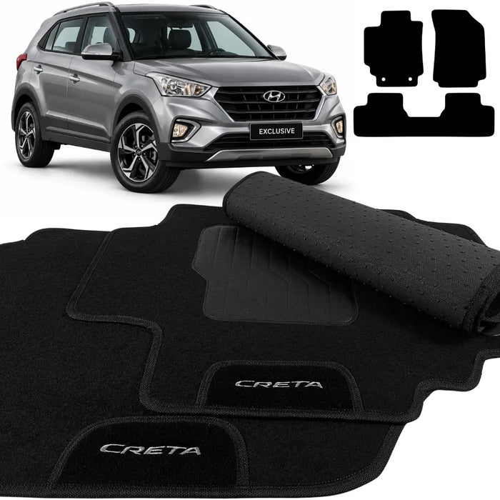 ALFOMBRA NEGRO CRETA 2017 A 2021 3 PIEZAS
