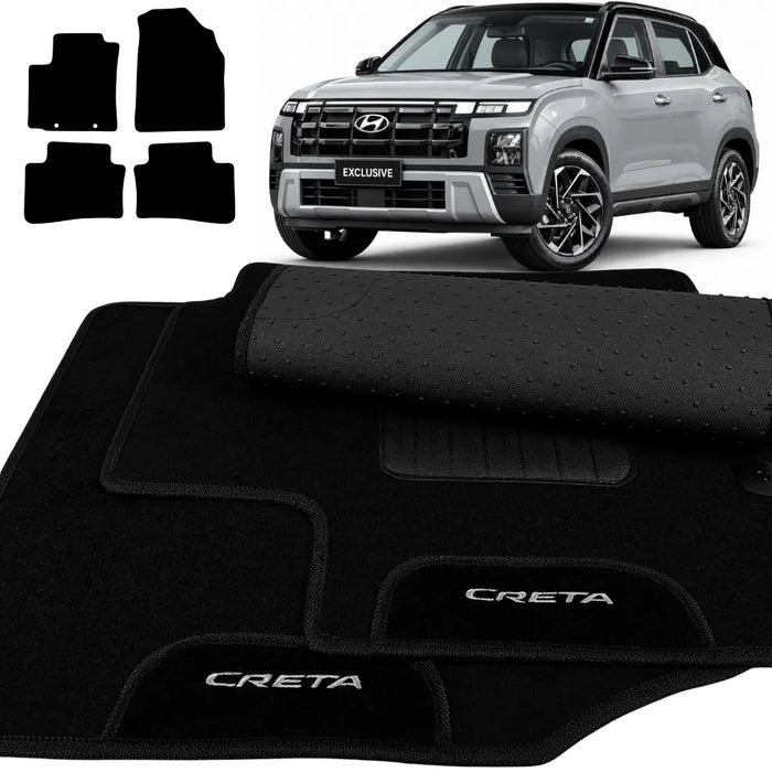 ALFOMBRA NEGRO CRETA 2022 A 2026 4 PIEZAS