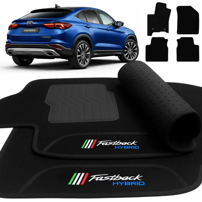 ALFOMBRA NEGRO FIAT FASTBACK HÍBRIDO 2022 A 2026 4 PIEZAS