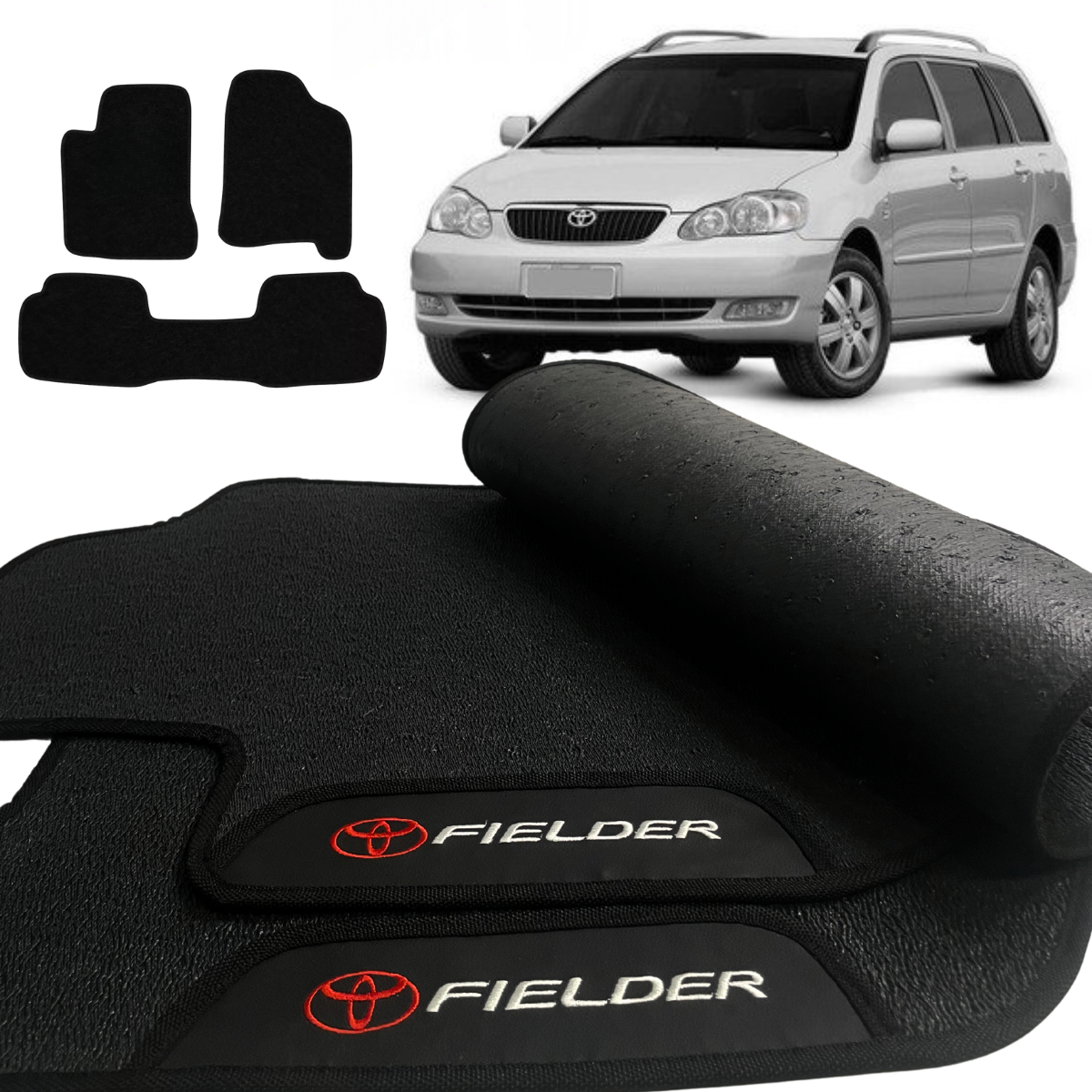 ALFOMBRA GOMA PREMIUM FIELDER 2002 A 2008 3 PIEZAS