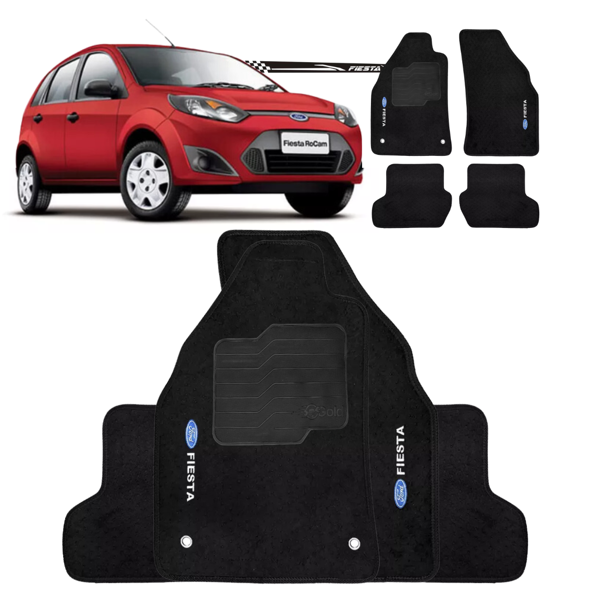 ALFOMBRA FIESTA ROCAM 2000 A 2014 NEGRO 4 PIEZAS
