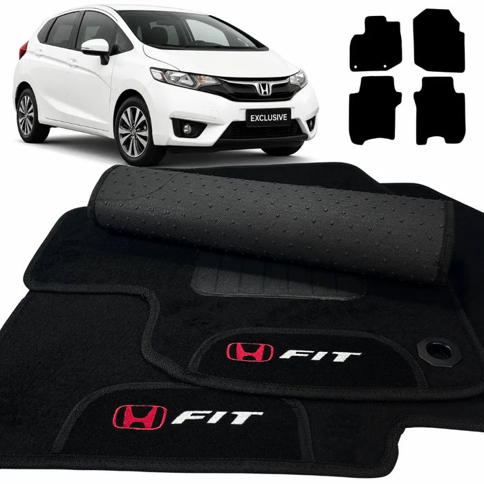 ALFOMBRA NEGRO HONDA FIT 2015 A 2021 4 PIEZAS