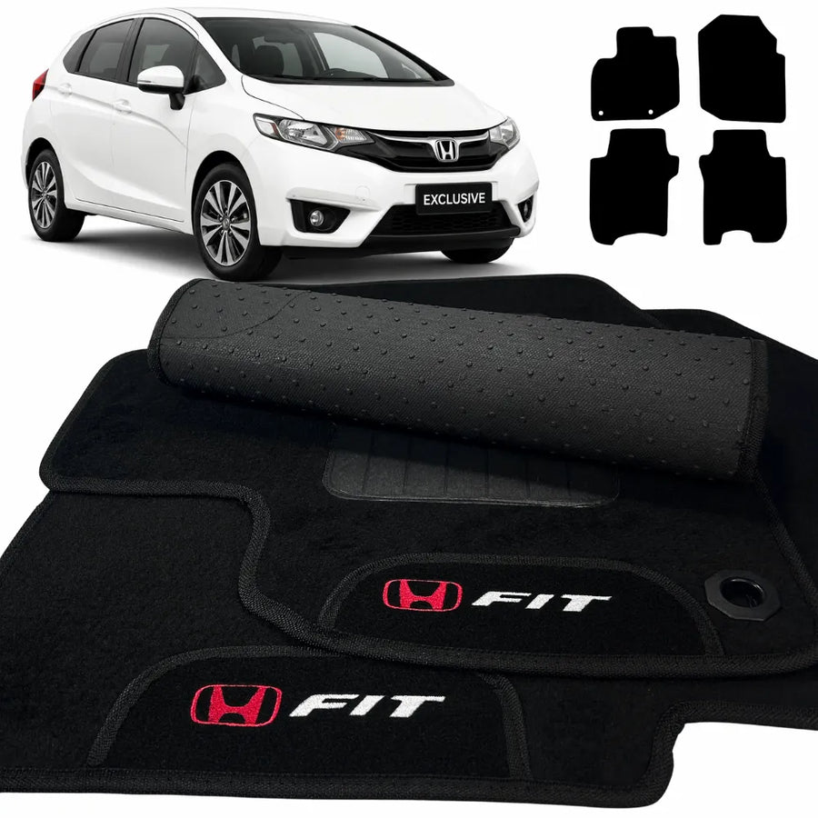 ALFOMBRA NEGRO HONDA FIT 2015 A 2021 4 PIEZAS