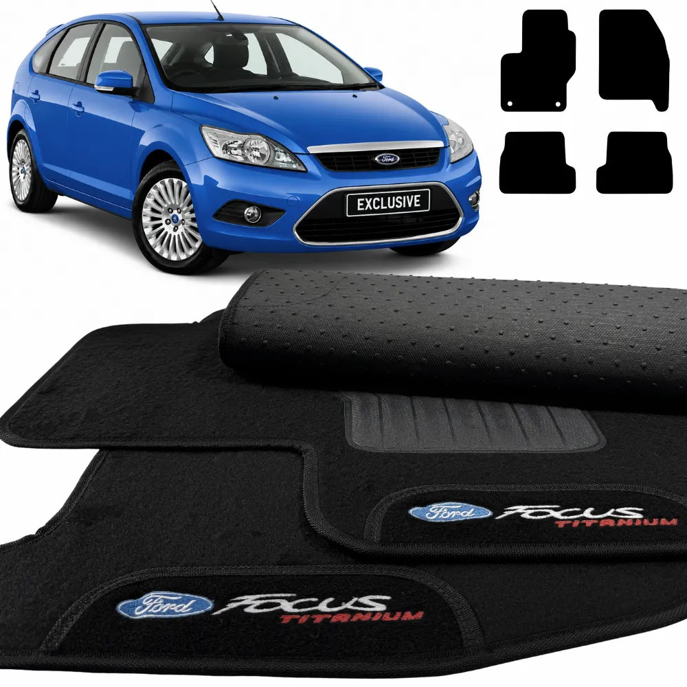 ALFOMBRA NEGRO FORD FOCUS TITANIUM 2009 A 2013 4 PIEZAS
