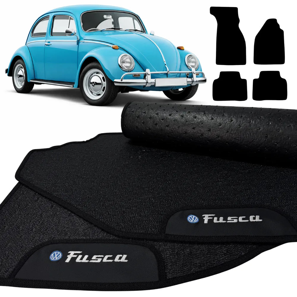 ALFOMBRAS GOMA PREMIUM FUSCA ANTIGO 1959 A 1996 4 PIEZAS