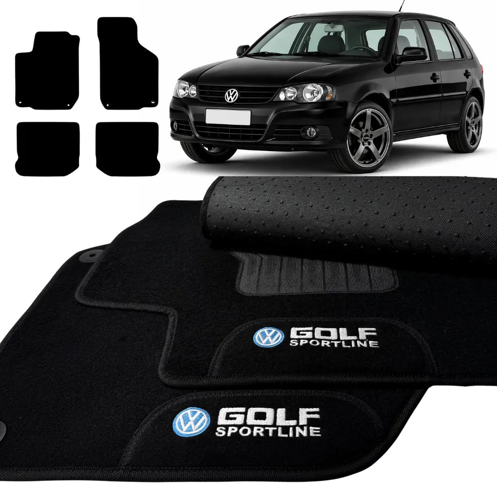 ALFOMBRA NEGRO GOLF SPORTLINE 2008 A 2013 4 PIEZAS