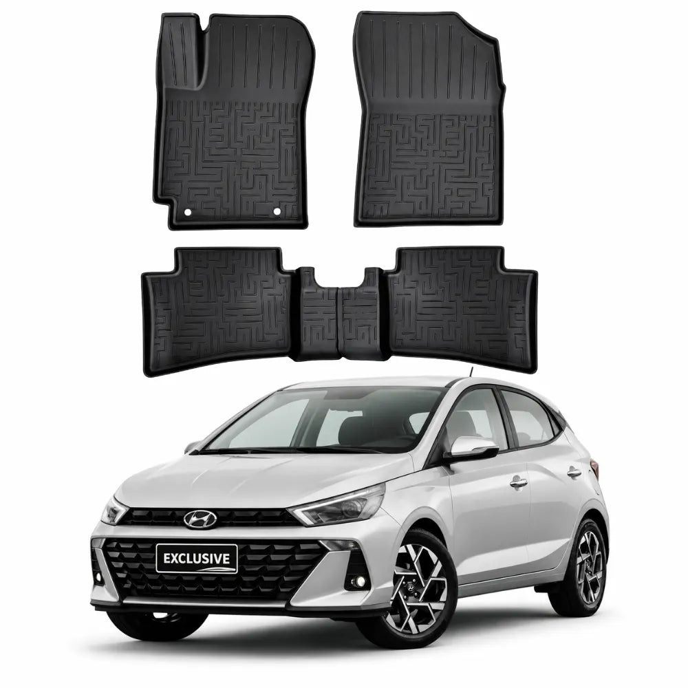 JUEGO DE ALFOMBRA BANDEJA PREMIUM HYUNDAI HB20 2020 A 2026 - COMPLETO