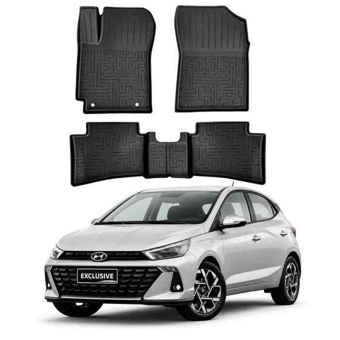 JUEGO DE ALFOMBRA BANDEJA PREMIUM HYUNDAI HB20 2020 A 2026 - COMPLETO