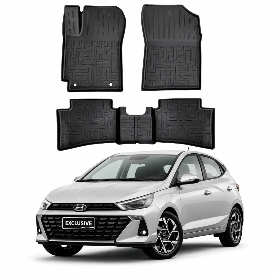 JUEGO DE ALFOMBRA BANDEJA PREMIUM HYUNDAI HB20 2020 A 2026 - COMPLETO