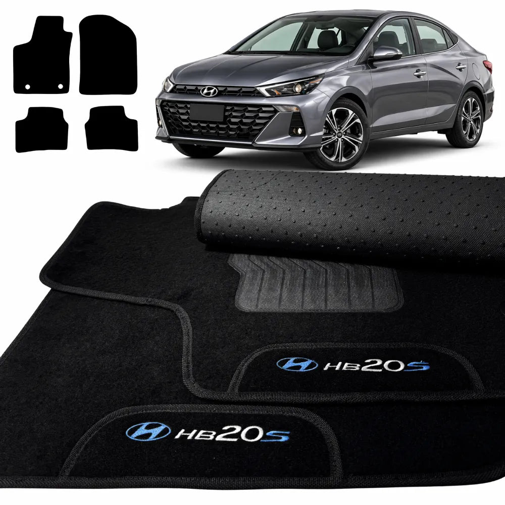 ALFOMBRA NEGRO HB20s 2020 A 2026 4 PIEZAS