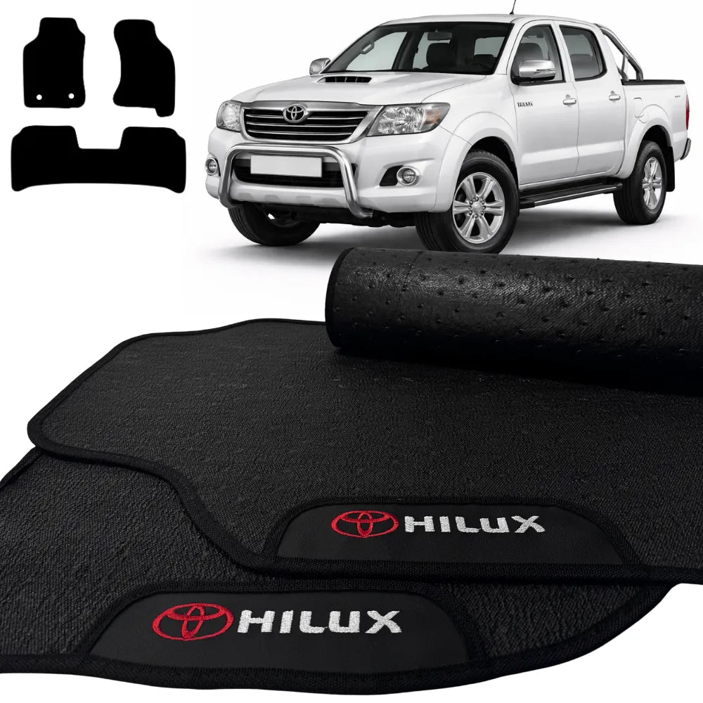 ALFOMBRAS GOMA PREMIUM HILUX 2005 A 2015 3 PIEZAS