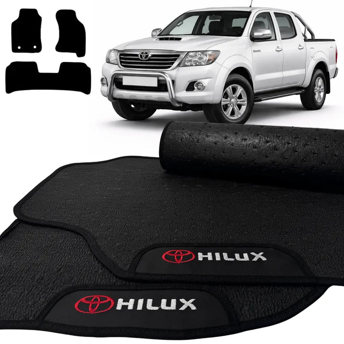 ALFOMBRAS GOMA PREMIUM HILUX 2005 A 2015 3 PIEZAS