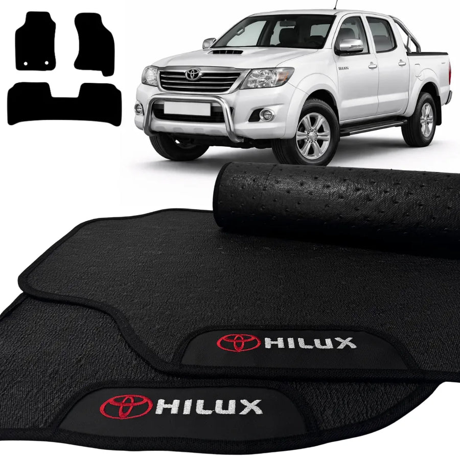 ALFOMBRAS GOMA PREMIUM HILUX 2005 A 2015 3 PIEZAS