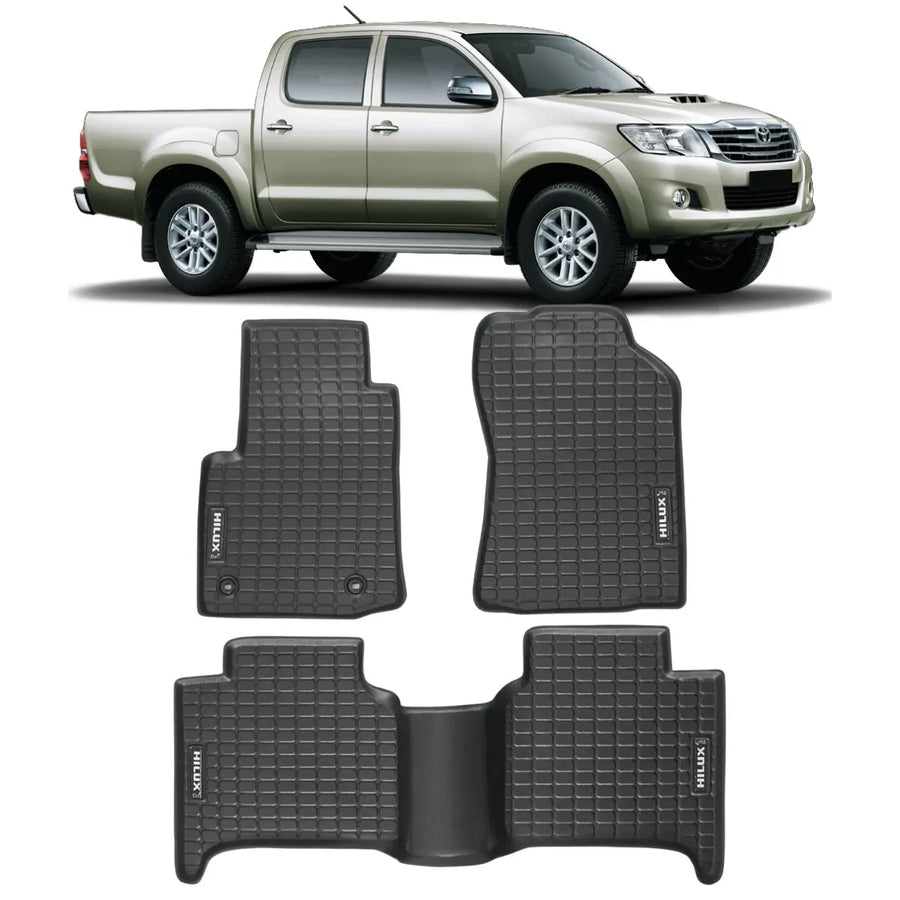ALFOMBRA TIPO BANDEJA PREMIUM HILUX 2006 A 2015 JUEGO COMPLETO