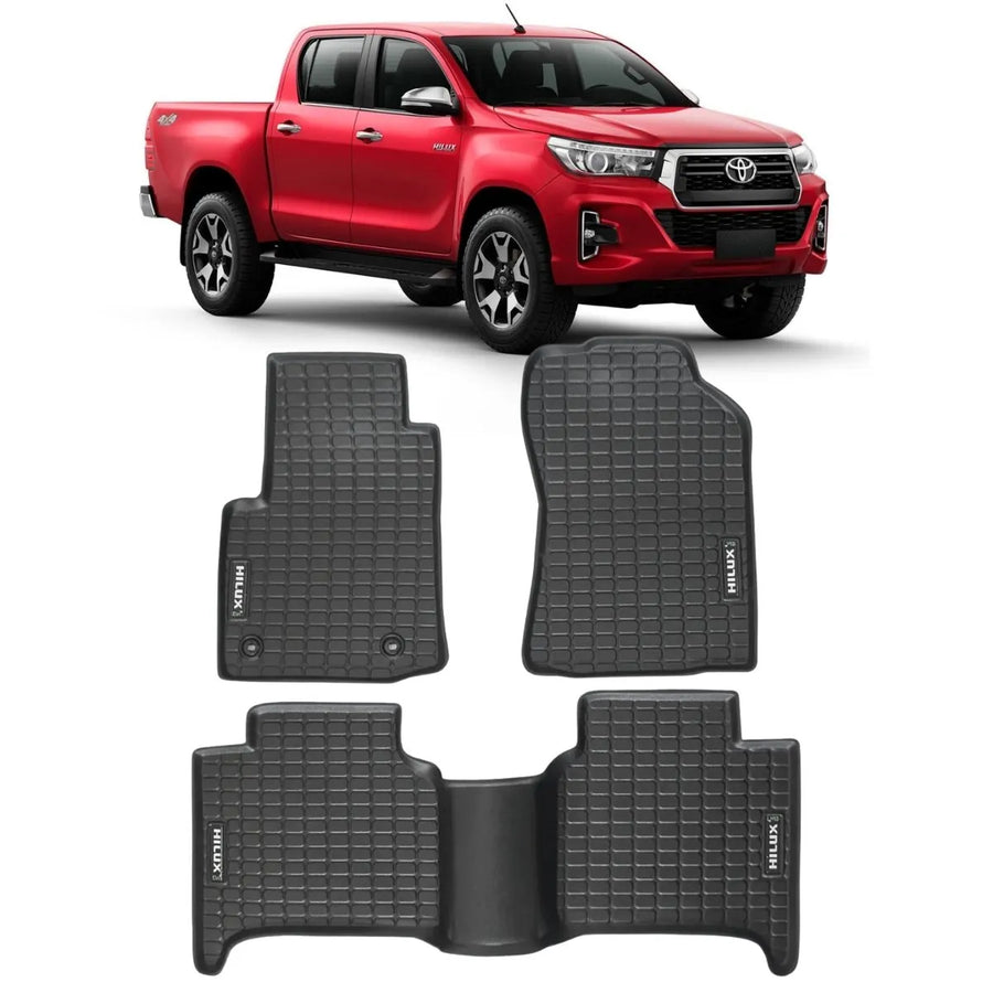 ALFOMBRA TIPO BANDEJA PREMIUM HILUX 2016 A 2024 JUEGO COMPLETO