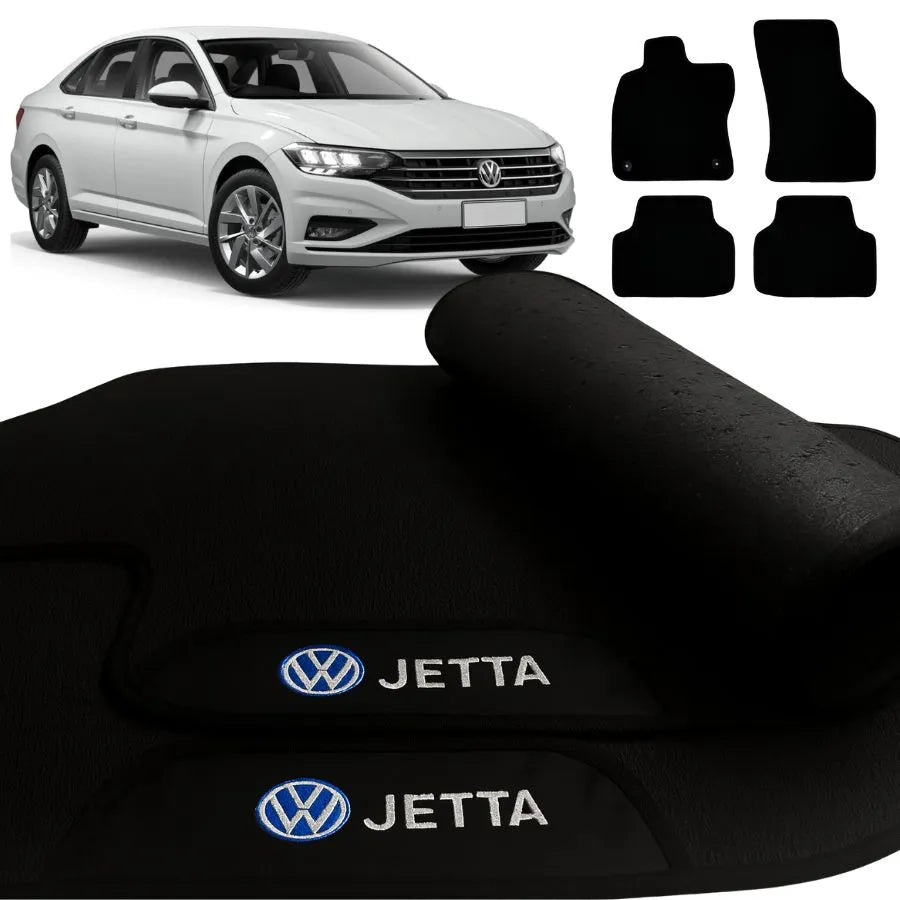 ALFOMBRA GOMA PREMIUM JETTA 2018 A 2024 BORDADO 4 PIEZAS
