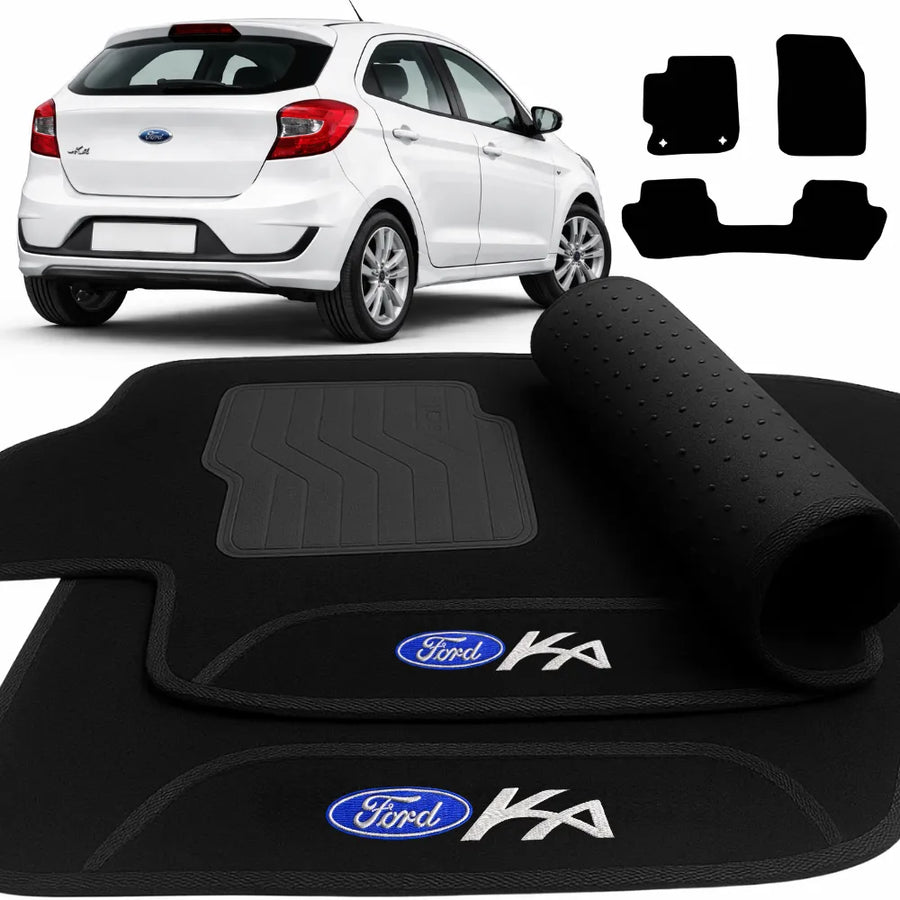 ALFOMBRA NEGRO FORD KA 2014 A 2021 3 PIEZAS