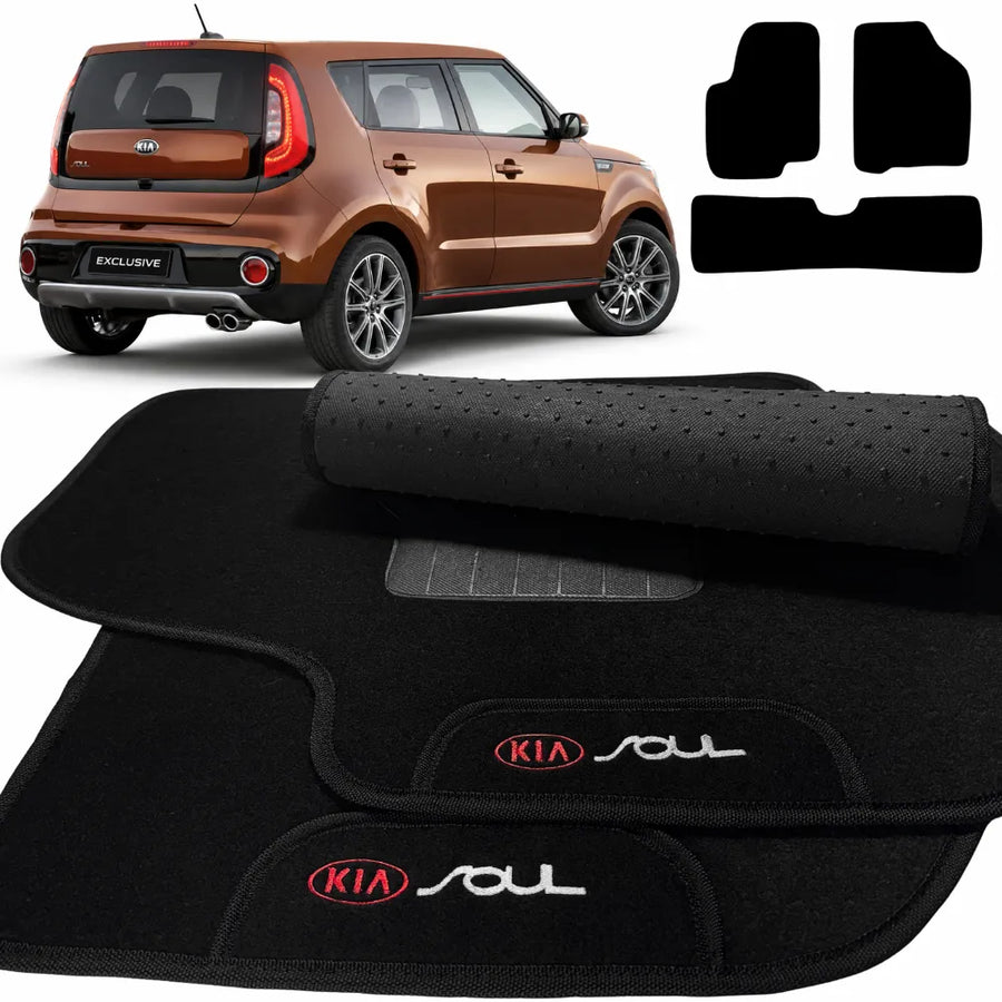 ALFOMBRA NEGRO KIA SOUL 2010 A 2019 3 PIEZAS