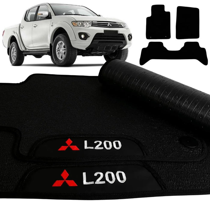 ALFOMBRA GOMA PREMIUM L200 TRITON 2005 A 2017 3 PIEZAS