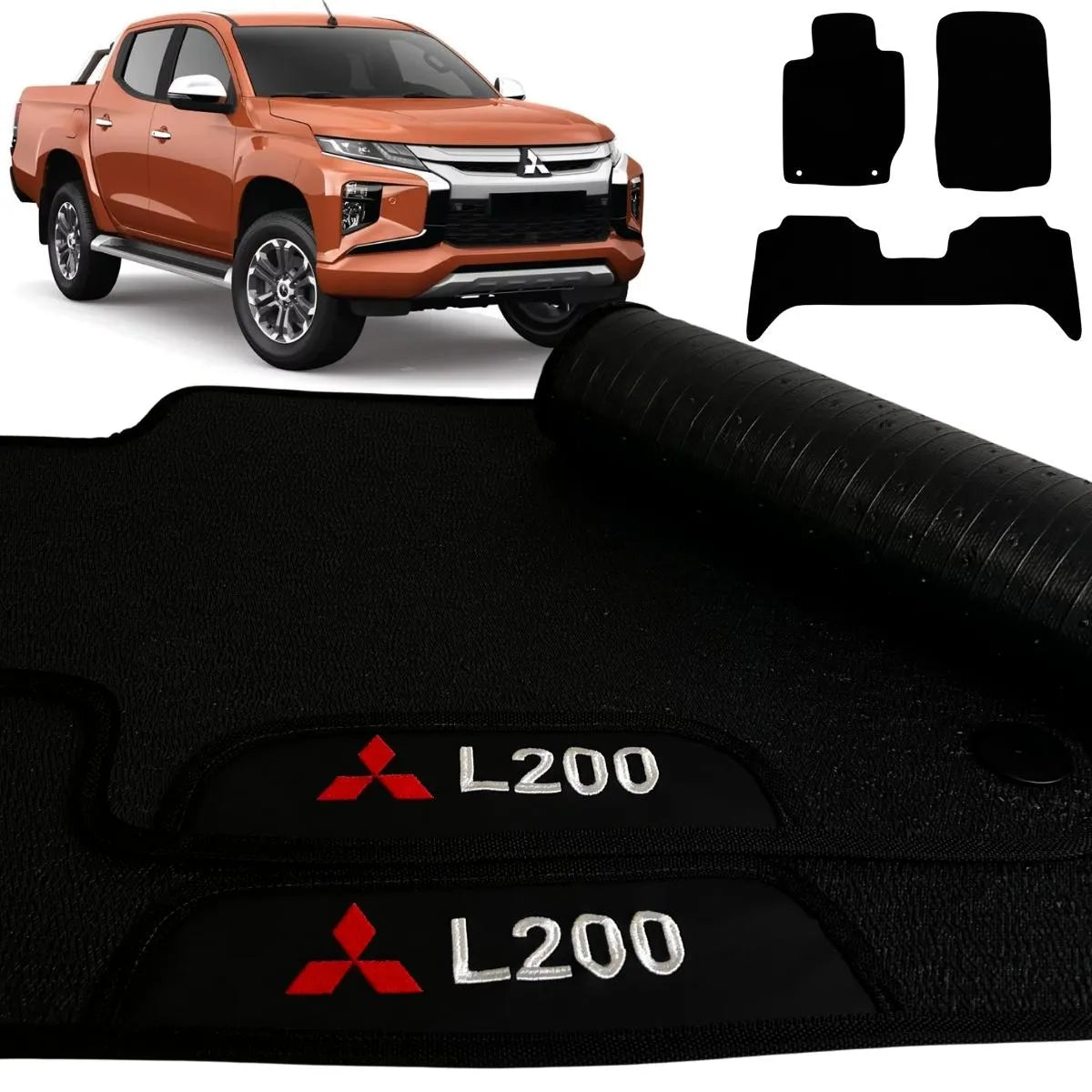 ALFOMBRA GOMA PREMIUM L200 TRITON 2025 A 2026 3 PIEZAS