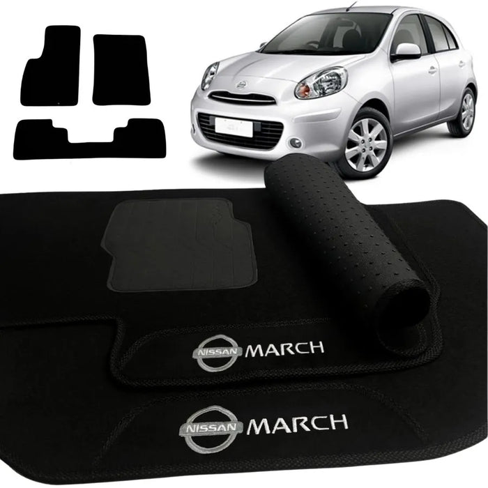 ALFOMBRA NISSAN MARCH 2011 A 2015 NEGRO 3 PIEZAS