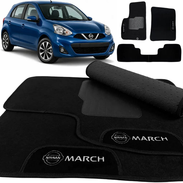 ALFOMBRA NISSAN MARCH 2016 A 2024 NEGRO 3 PIEZAS
