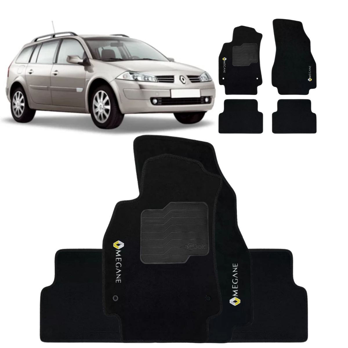 ALFOMBRA MEGANE GRAND TOUR 2007 A 2013 NEGRO 4 PIEZAS