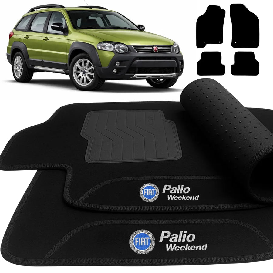 ALFOMBRA NEGRO FIAT PALIO WEEKEND 1999 A 2015 4 PIEZAS
