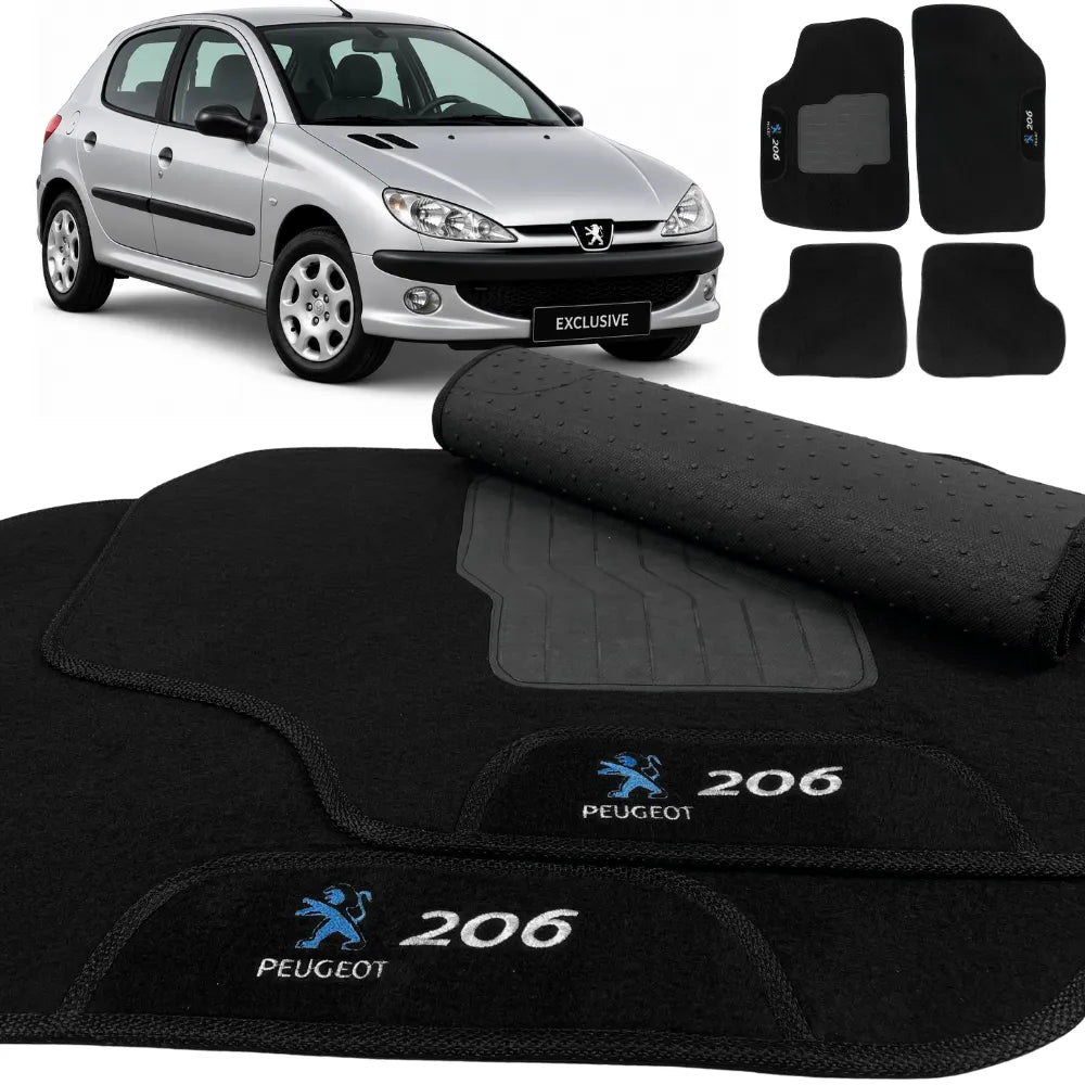 ALFOMBRA NEGRO PEUGEOT 206 1999 A 2009 4 PIEZAS