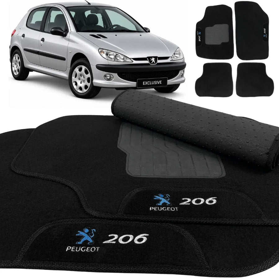 ALFOMBRA NEGRO PEUGEOT 206 1999 A 2009 4 PIEZAS