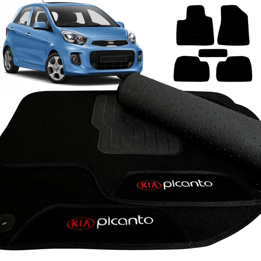 ALFOMBRA PICANTO 2011 A 2016 NEGRO 5 PIEZAS
