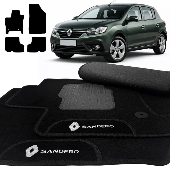 ALFOMBRA NEGRO RENAULT SANDERO 2015 A 2023 4 PIEZAS