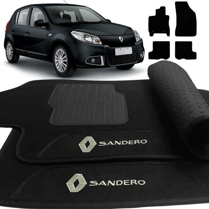 ALFOMBRA RENAULT SANDERO 2008 A 2014 NEGRO 4 PIEZAS