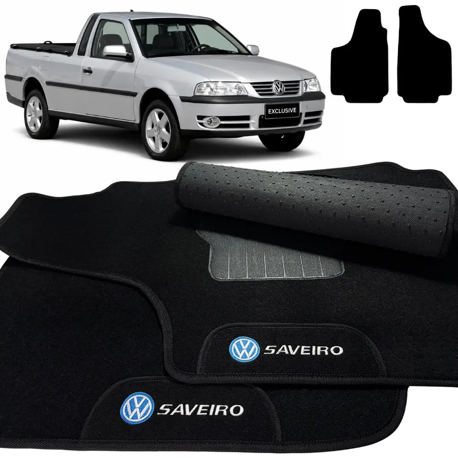 ALFOMBRA NEGRO SAVEIRO G2 G3 G4 2000 A 2009 2 PIEZAS