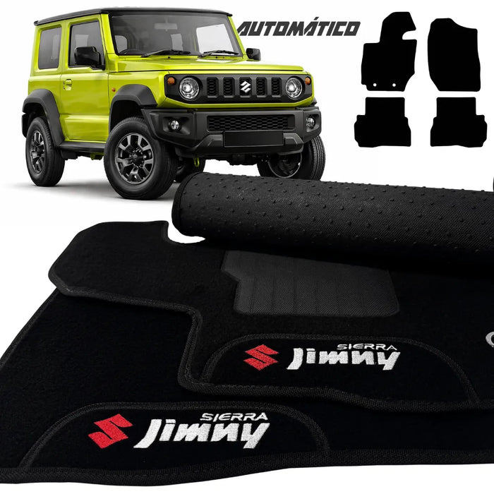 ALFOMBRA NEGRO JIMNY SIERRA AUTOMÁTICO 2020 A 2025 4 PIEZAS