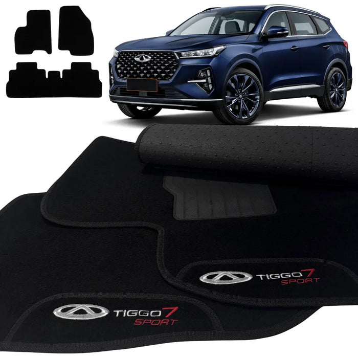 ALFOMBRA NEGRO TIGGO 7 SPORT 2022 A 2027 3 PIEZAS